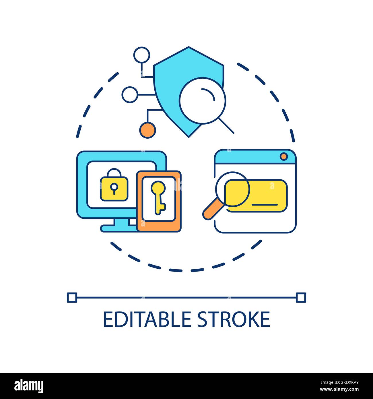 Symbol für verbessertes Sicherheitskonzept für die Anmeldung Stock Vektor