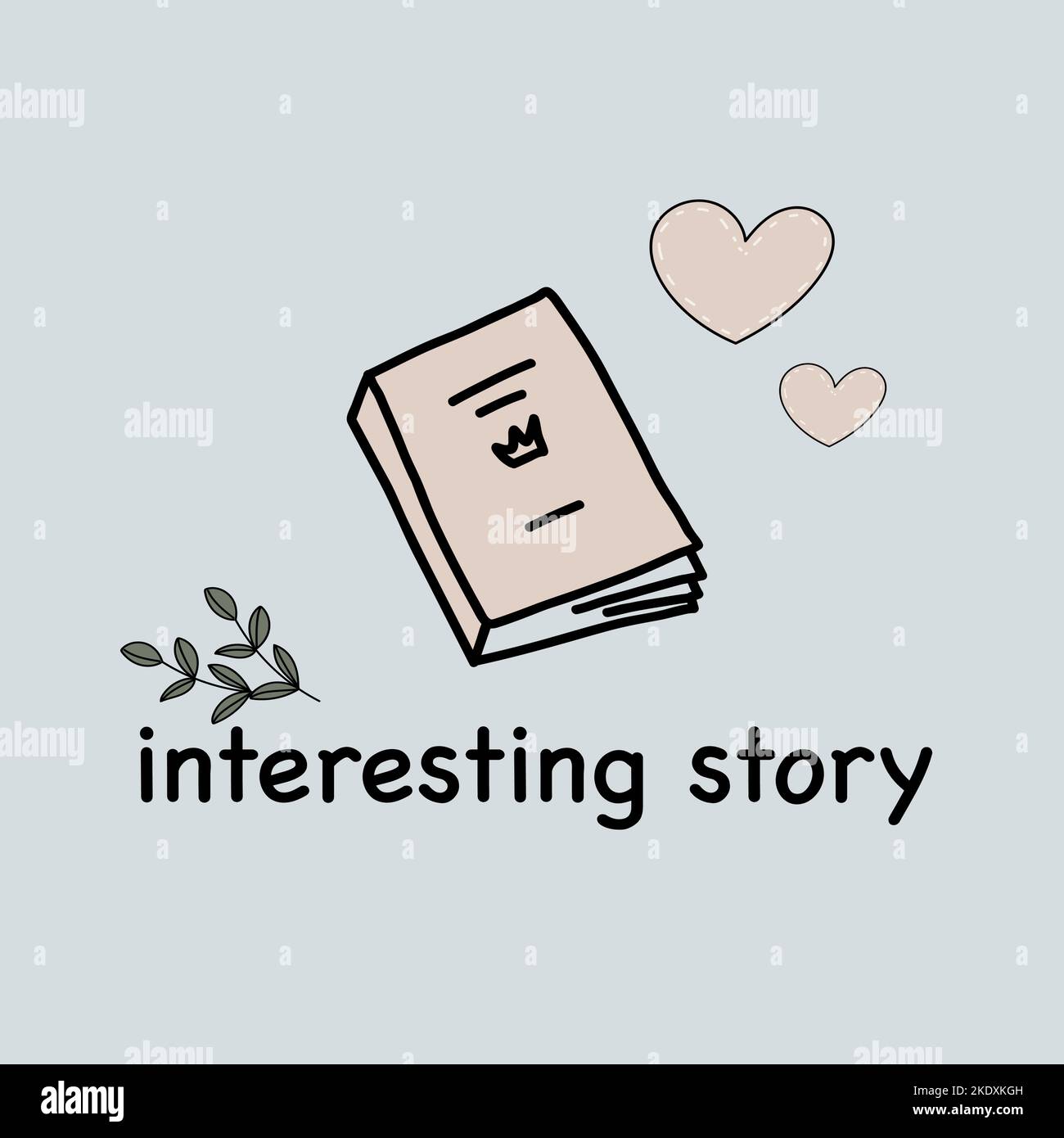 Buchkunst, die interessante Liebesgeschichten enthält Stock Vektor