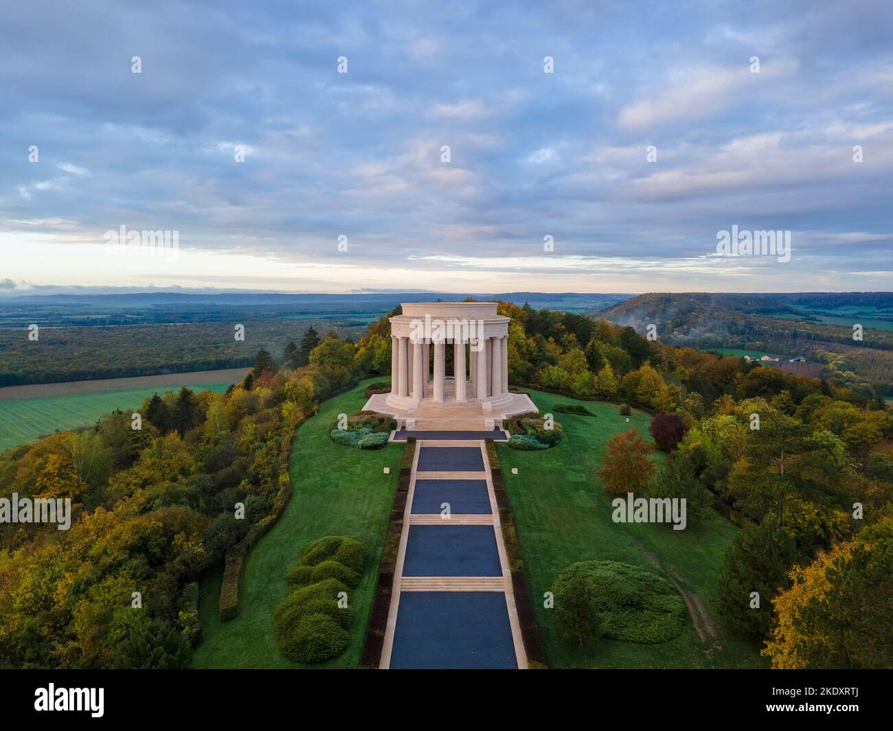 World war I Montsec American war Memorial, Meuse (55), Region Grand Est, Frankreich. Das Montsec-Denkmal ist eines von elf Denkmälern, die in Europa von errichtet wurden Stockfoto