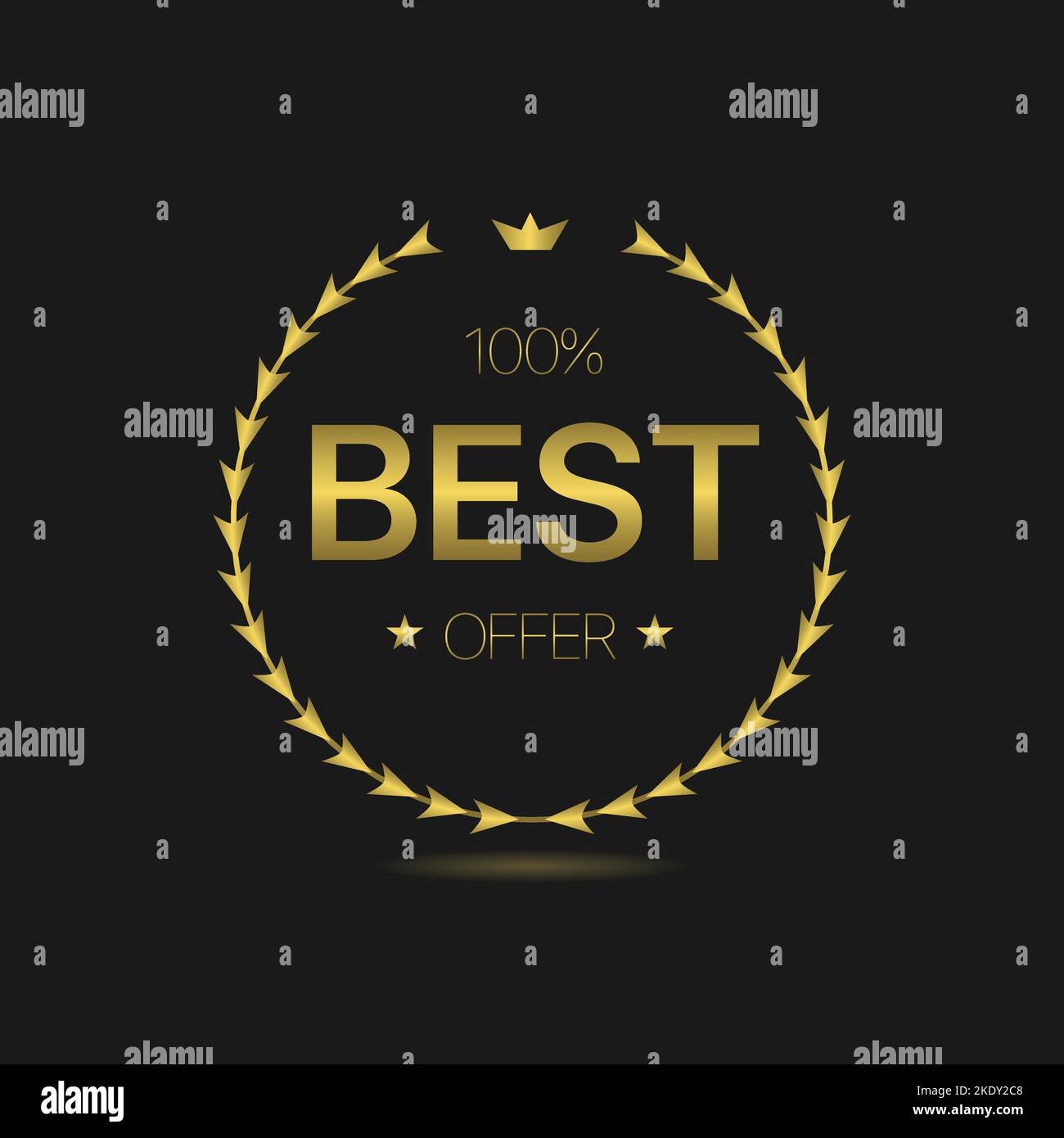 Bestes Angebot Lorbeerkranz Etikett Stock Vektor