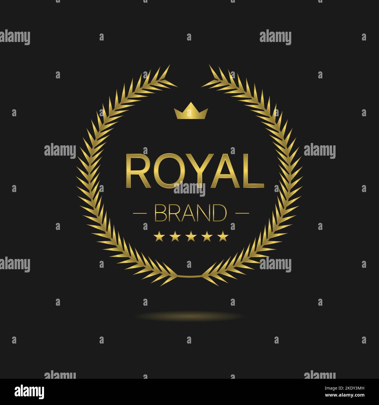 Royal Marke Golden Lorbeerkranz Label Stock Vektor