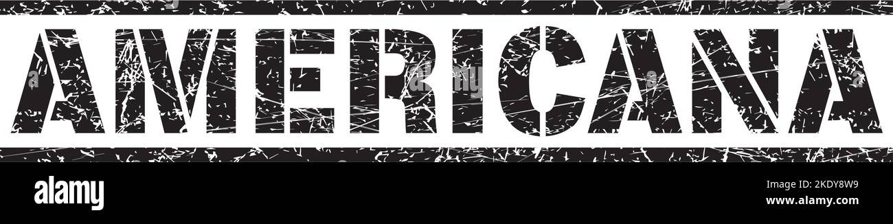 Eine Illustration des Textes eines Musikgenres in Grunge-Schriftarten - Americana Stock Vektor