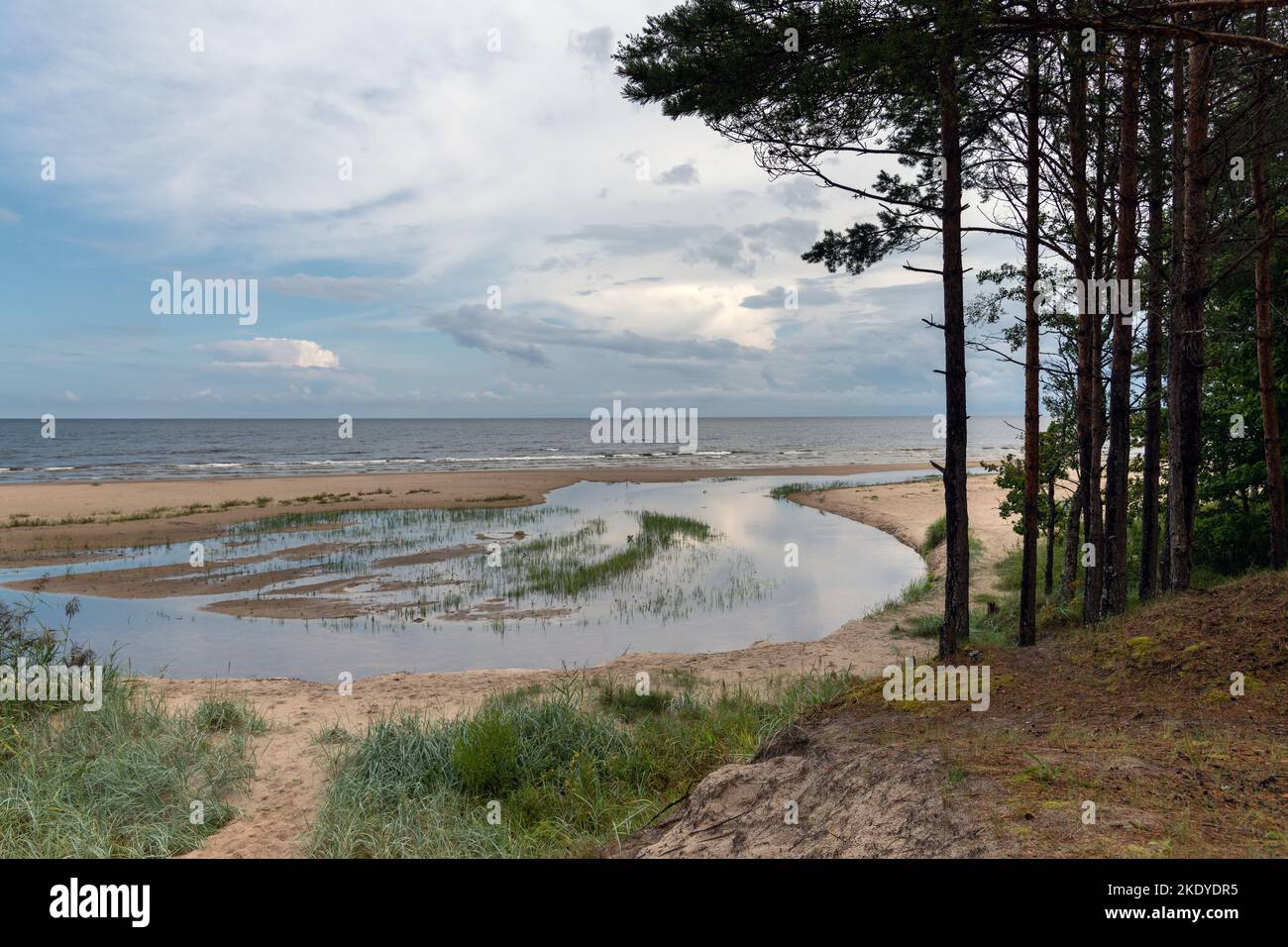 Golf von Riga, Ostsee neben Klapkalnciems, Lettland. Stockfoto