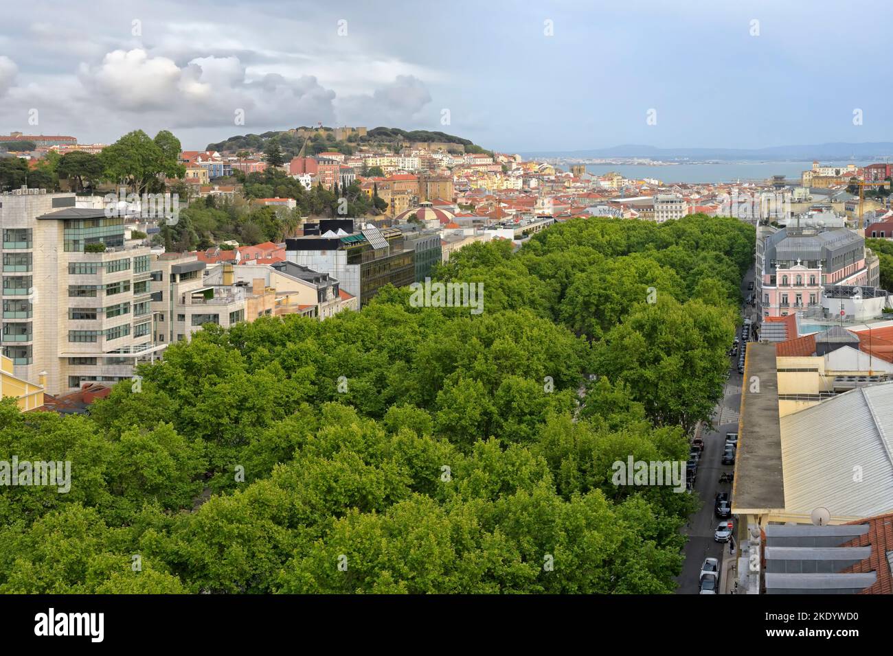 Luftaufnahme der Avenida Liberdade, Lissabon, Portugal Stockfoto