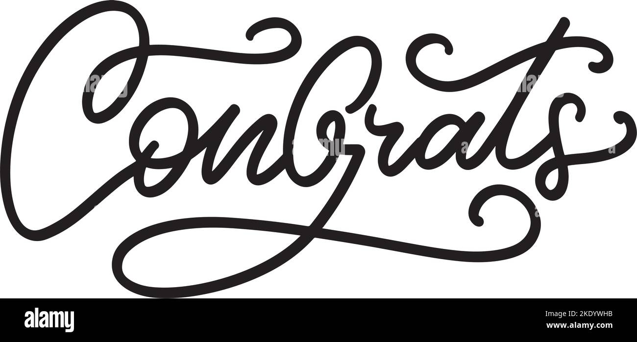 Congrats Schriftzug. Handschriftliche moderne Kalligraphie, Pinsel gemalte Buchstaben. Inspirierende Texte, Vector Illustration. Vorlage für Banner, Poster, Flyer Stock Vektor