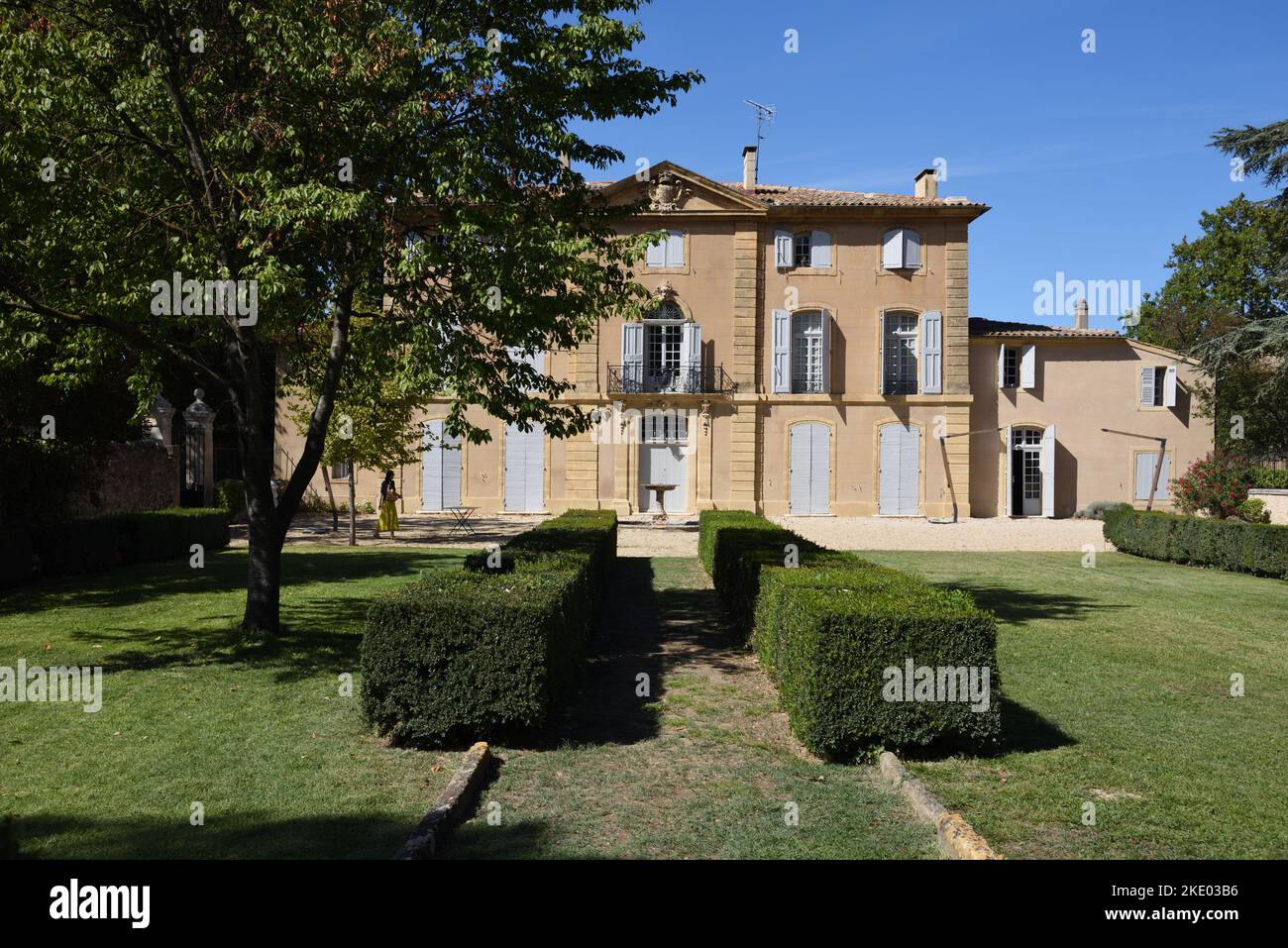 Bastide de la Fécilité & formeller französischer Garten. c18. Landhaus oder Herrenhaus, Aix-en-Provence Provence Frankreich Stockfoto