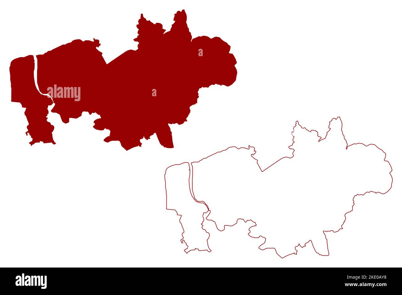 Wyre nicht-Metropolregion, Borough (Vereinigtes Königreich Großbritannien und Nordirland, zeremonieller Landkreis Lancashire oder Lancs, England) Karte vec Stock Vektor