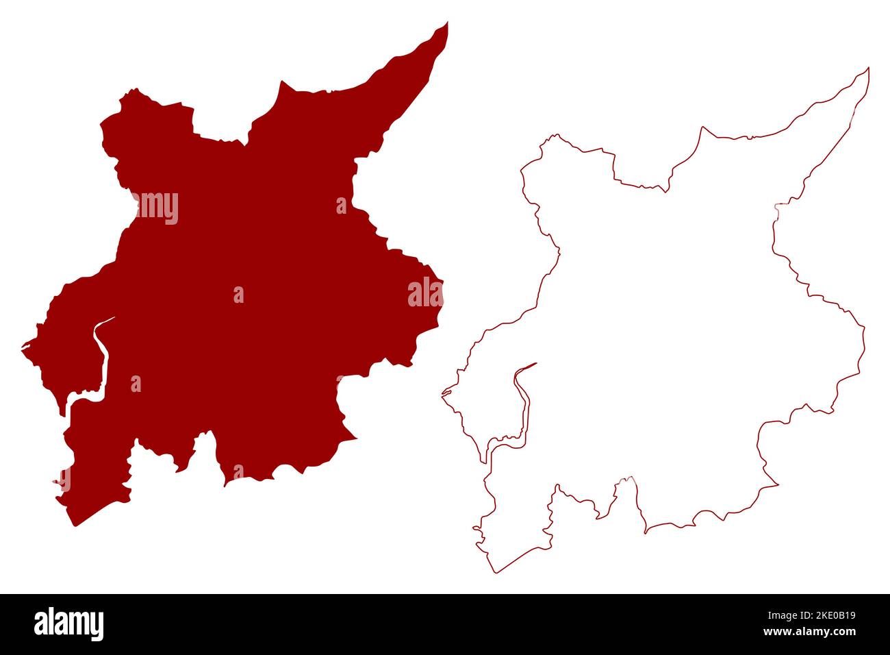 Lancaster nicht-Metropolregion, Borough, Stadt (Vereinigtes Königreich Großbritannien und Nordirland, zeremonieller Landkreis Lancashire oder Lancs, Engl Stock Vektor