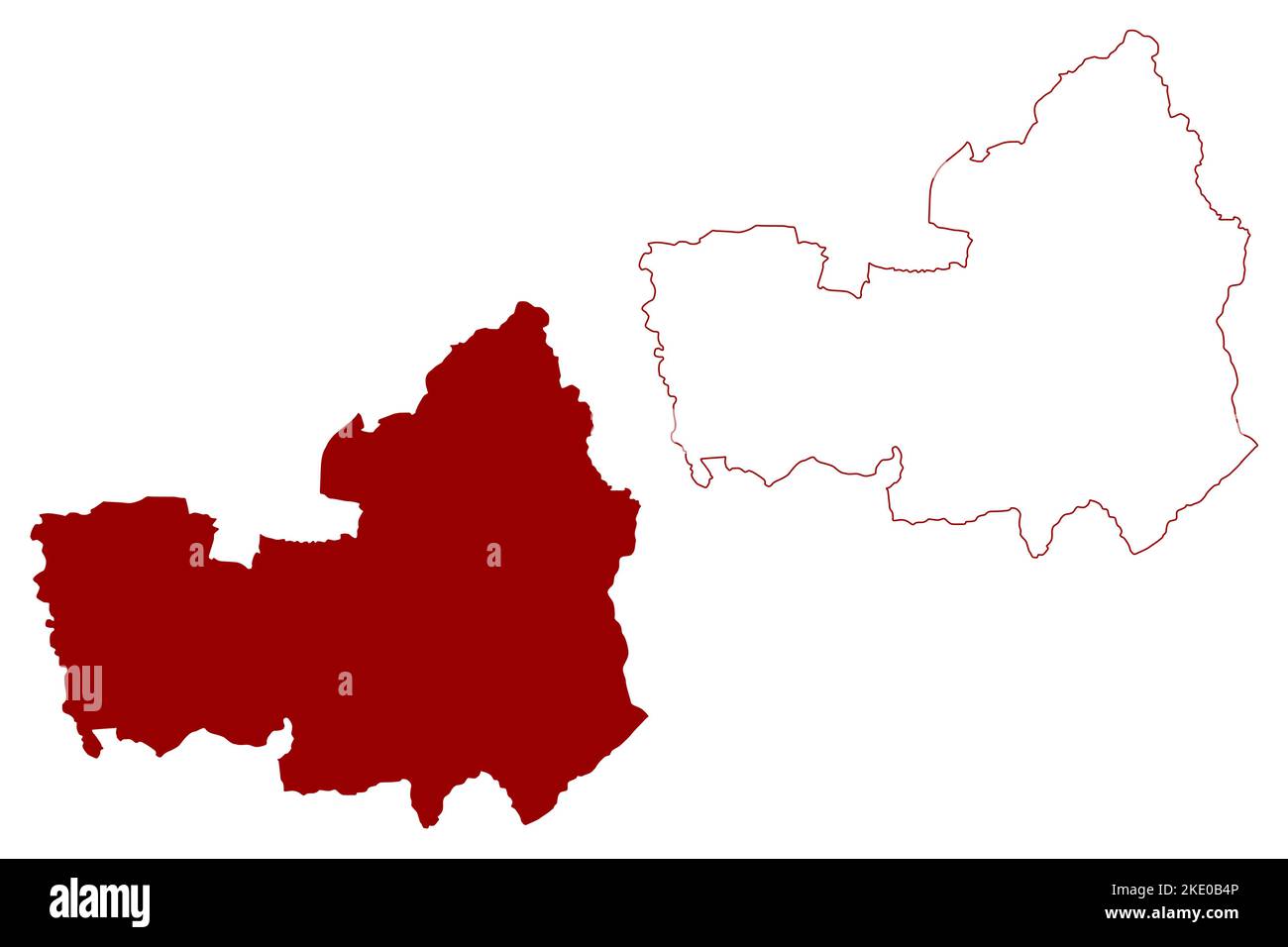 Chorley nicht-Metropolregion, Borough (Vereinigtes Königreich von Großbritannien und Nordirland, zeremonielle Grafschaft Lancashire oder Lancs, England) Karte Stock Vektor