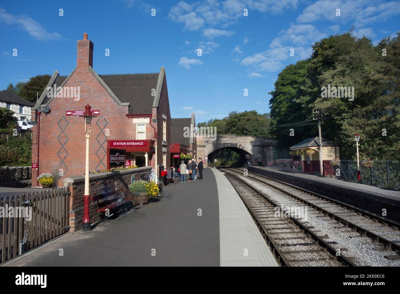 Froghall statiion Churnet Valley Railway .Eine 10 1/2 Meilen (16,9 km) lange Standard-Spur Heritage Eisenbahn von Kingsley und Froghall in der Staffordshi Stockfoto