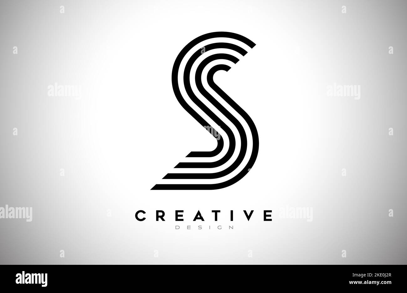 Linien Buchstabe S Logo mit schwarzen Linien und Monogramm Creative Style Design Vektor. Minimalistisches S Letter Icon Design aus Linien Stock Vektor