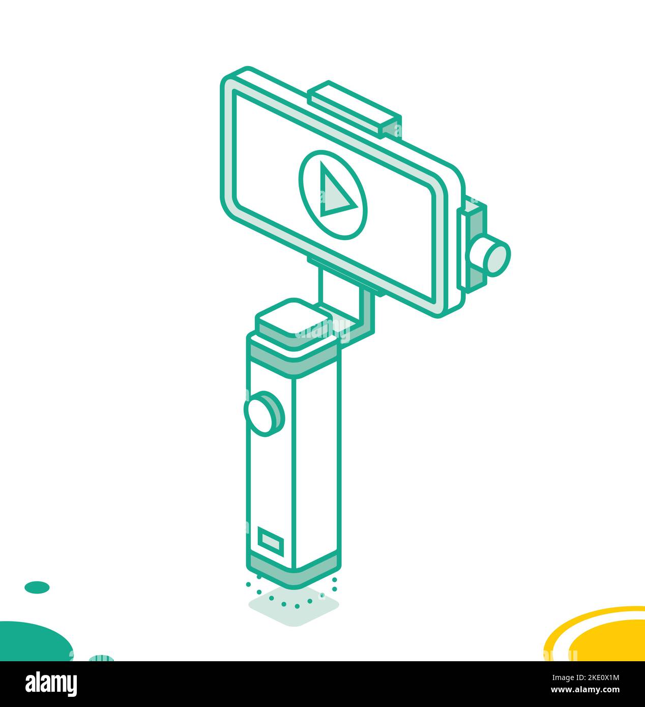 Gimbal-Stabilisator für Smartphone-Kamera. Isometrisches Konzept. Vektorgrafik Illustrator. Objekt auf Weiß isoliert. Stock Vektor