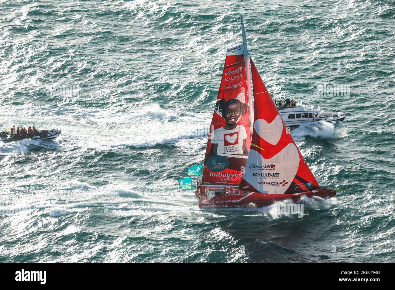 DAVIES Samantha - INITIATIVEN COEUR - IMOCA während der Route du Rhum-Destination Guadeloupe 2022, transatlantisches Solo-Rennen, Saint-Malo - Guadeloupe (6.562 Kilometer) am 6. November 2022 in Saint-Malo, Frankreich - Foto Pierre Bouras / DPPI Stockfoto