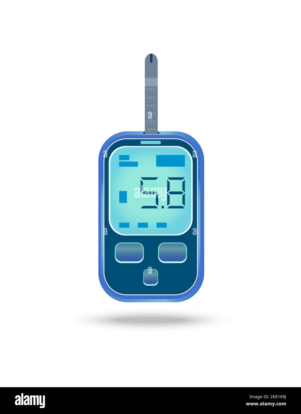 Glucometer, persönliches Instrument für Blutzuckertests Stock Vektor