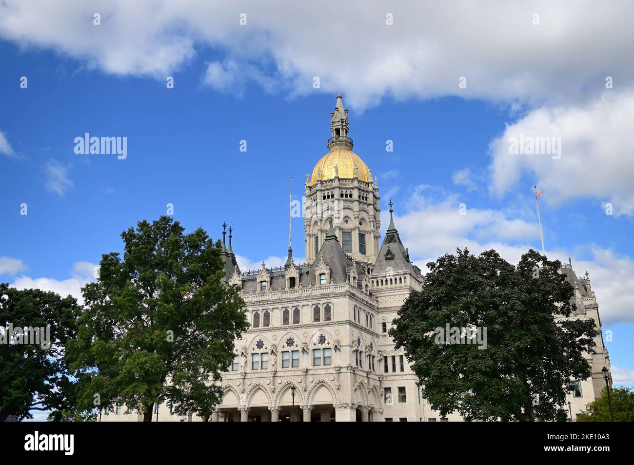 Hartford, Connecticut, USA. Das Connecticut State Capitol Building, erbaut von 1872-1878, beherbergt den Senat und das Repräsentantenhaus. Stockfoto