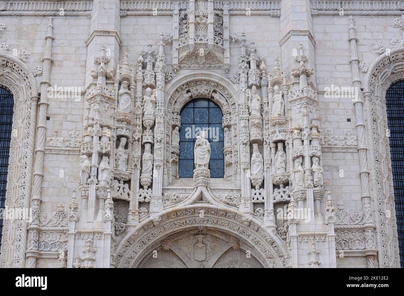 Kloster Jerónimos, Eintritt zur Kirche Santa Maria. Lissabon, Portugal Stockfoto