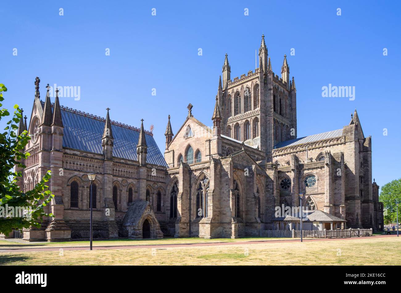 Hereford Cathedral oder Hereford Cathedral of Saint Mary the Virgin and Saint Ethelbert the King Hereford Herefordshire England GB Europa Stockfoto