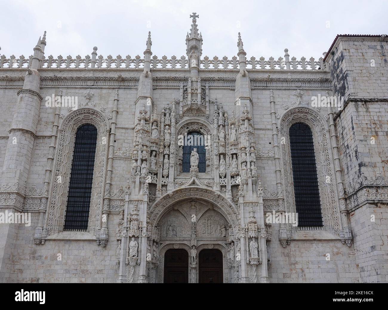 Kloster Jerónimos, Eintritt zur Kirche Santa Maria. Lissabon, Portugal Stockfoto