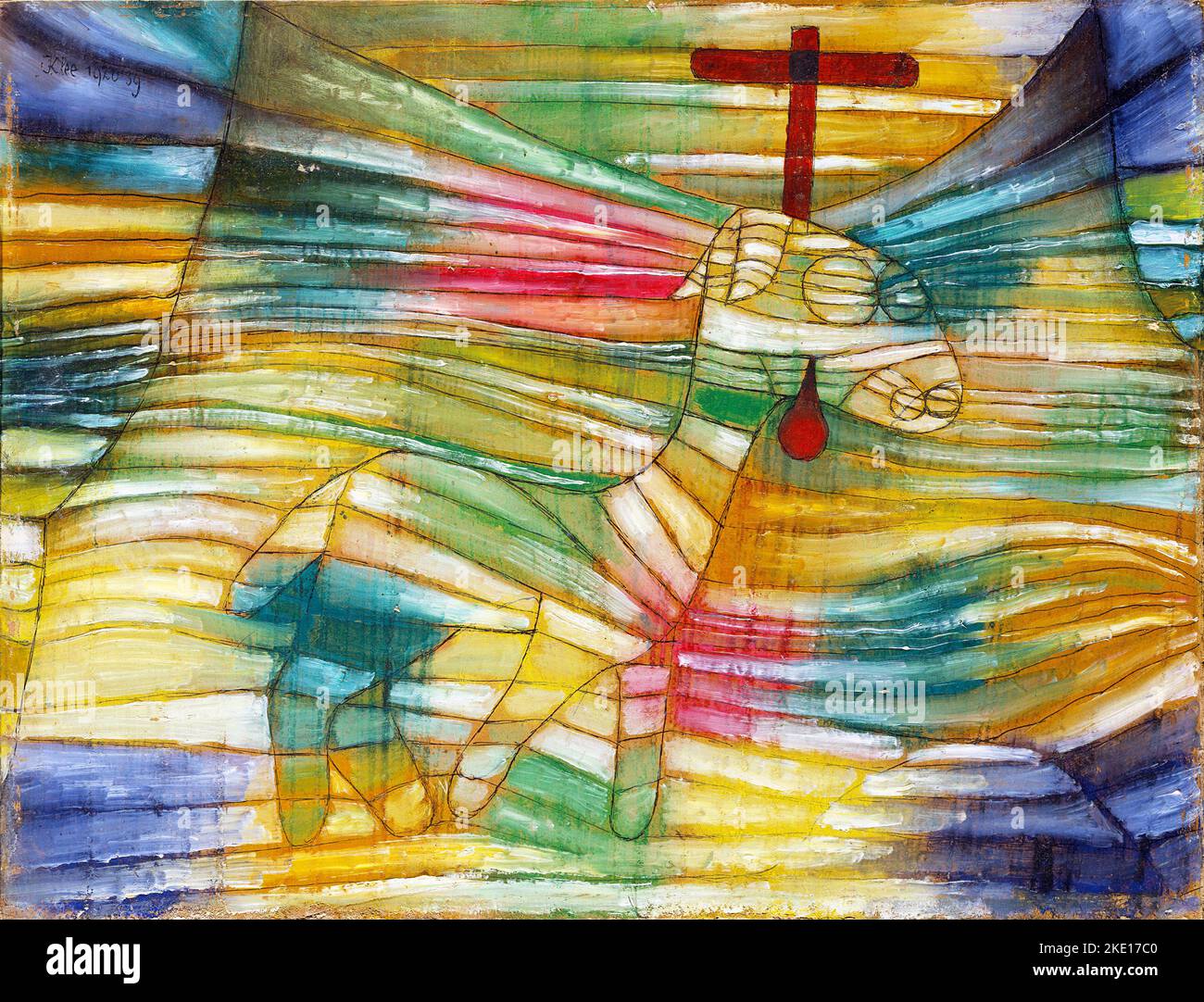 Das Lamm von Paul Klee (1879-1940), Öl- und Tintenzeichnung auf Karton, 1920 Stockfoto