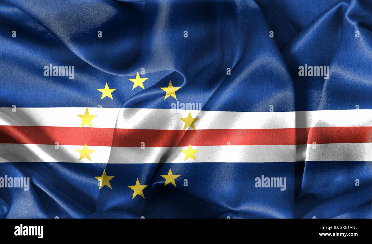 Flagge Cabo Verde - realistische Flagge im Wind Stockfoto