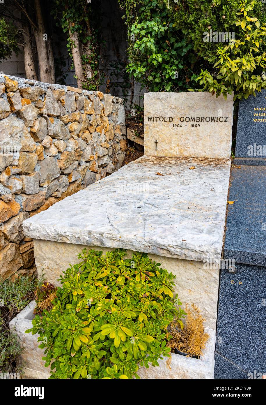 Vence, Frankreich 6. August 2022 Witold Gombrowicz polnisches Grab