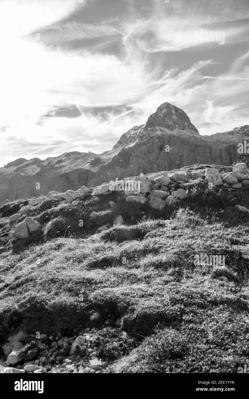 Berg Triglav, der höchste slowenische Berg in all seiner Schönheit. Stockfoto