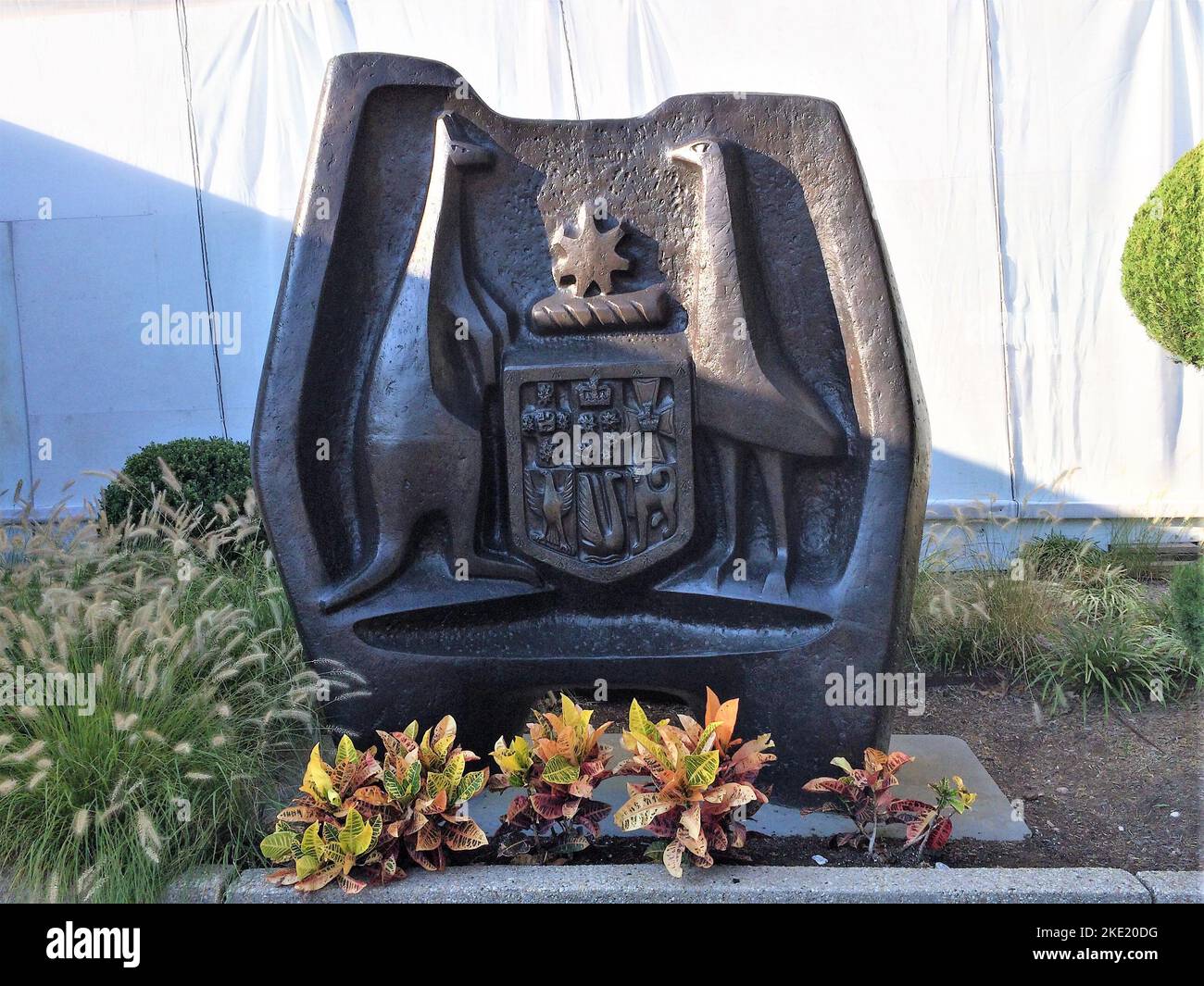 Australische Botschaft, Washington DC, USA. Das Wappen Australiens ist das offizielle Symbol des Commonwealth of Australia. Stockfoto