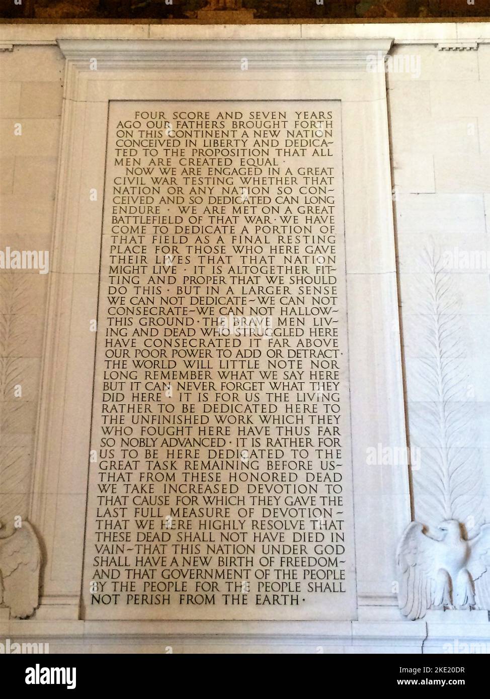 Das Lincoln Memorial ist ein nationales Denkmal der USA, das zu Ehren des Präsidenten der Vereinigten Staaten von 16., Abraham Lincoln, errichtet wurde. Stockfoto