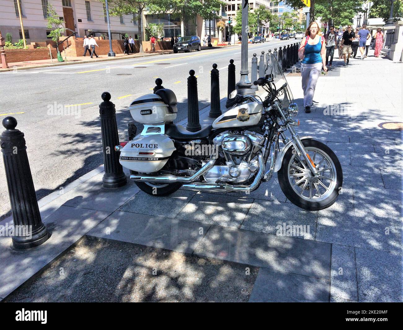 Secret Service Motorrad in der Nähe des Weißen Hauses Stockfoto