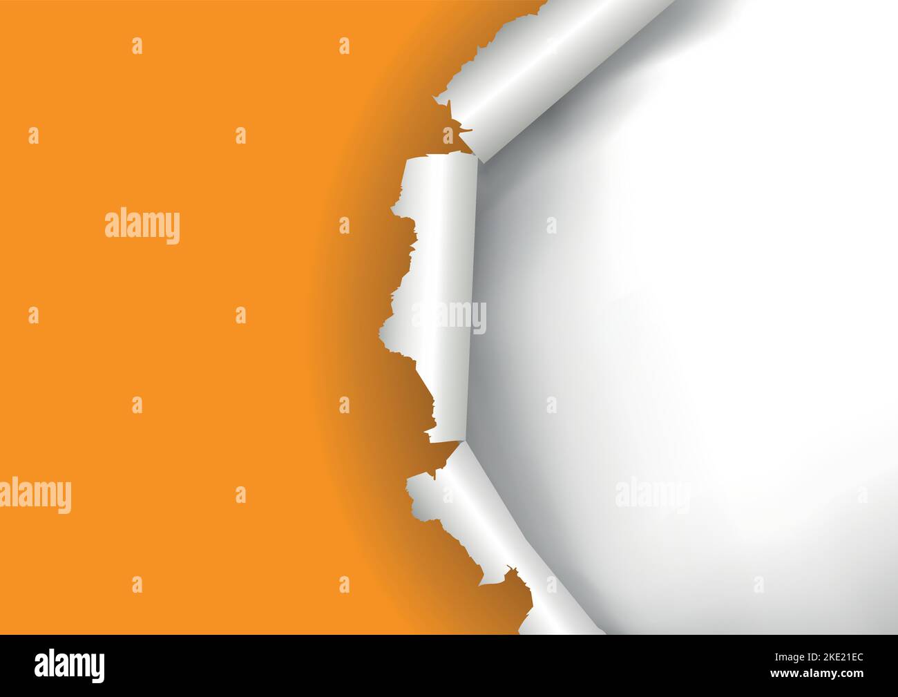 Orange zerrissene Papier Hintergrund, Banner-Vorlage. Llustration von orange zerrissenen Papier mit Platz für Ihr Bild oder Text. Vektor verfügbar. Stock Vektor