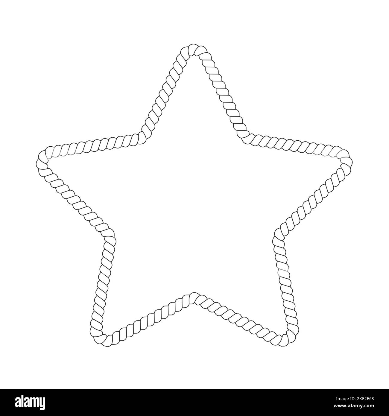 Sternförmiger Seilrahmen für Foto oder Bild im Retro-Yacht-Stil. Nautisches Designelement für Druck und Dekoration isoliert auf weißem Hintergrund. Maritimes Thema Grenze. Vektorgrafik Stock Vektor