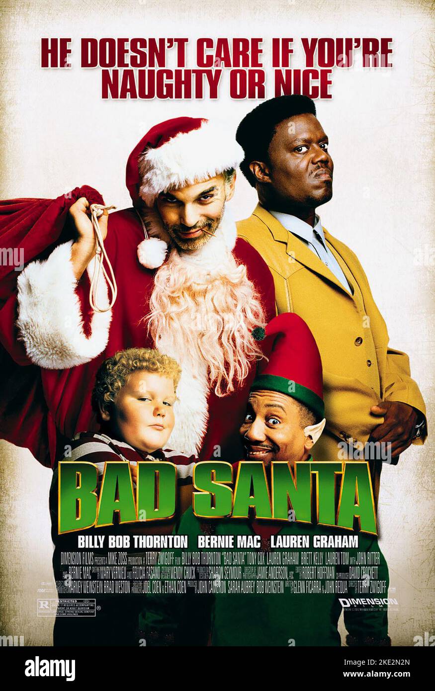 BAD SANTA, BILLY BOB THORNTON, BERNIE MAC, BRETT KELLY, TONY COX, 2003 Stockfoto