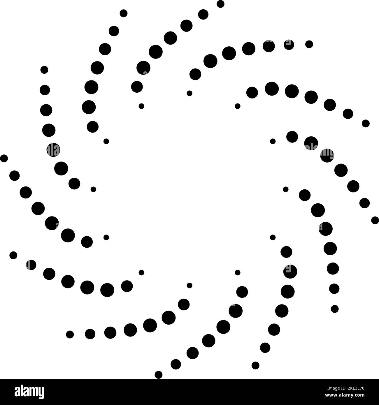 Punkt radiale Kreislinien. Geometrische Linien mit kreisförmiger Strahlgeschwindigkeit. Symbol für Sonnensterne. Abstraktes, halftonfarbenes Design-Element im Streifenmuster. Bewegungslinien Stock Vektor