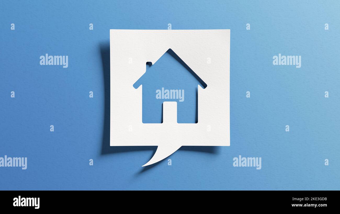 Haus Symbol für Immobilien und Wohnungskonzepte, kaufen oder verkaufen zu Hause, werden Hausbesitzer, Hypothek, Wartung, Reparatur, Sanierung, Investitionen, Immobilien Stockfoto