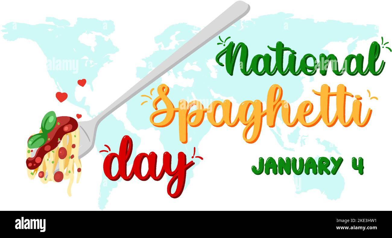 National Spaghetti Day Banner Design Illustration Stock Vektor