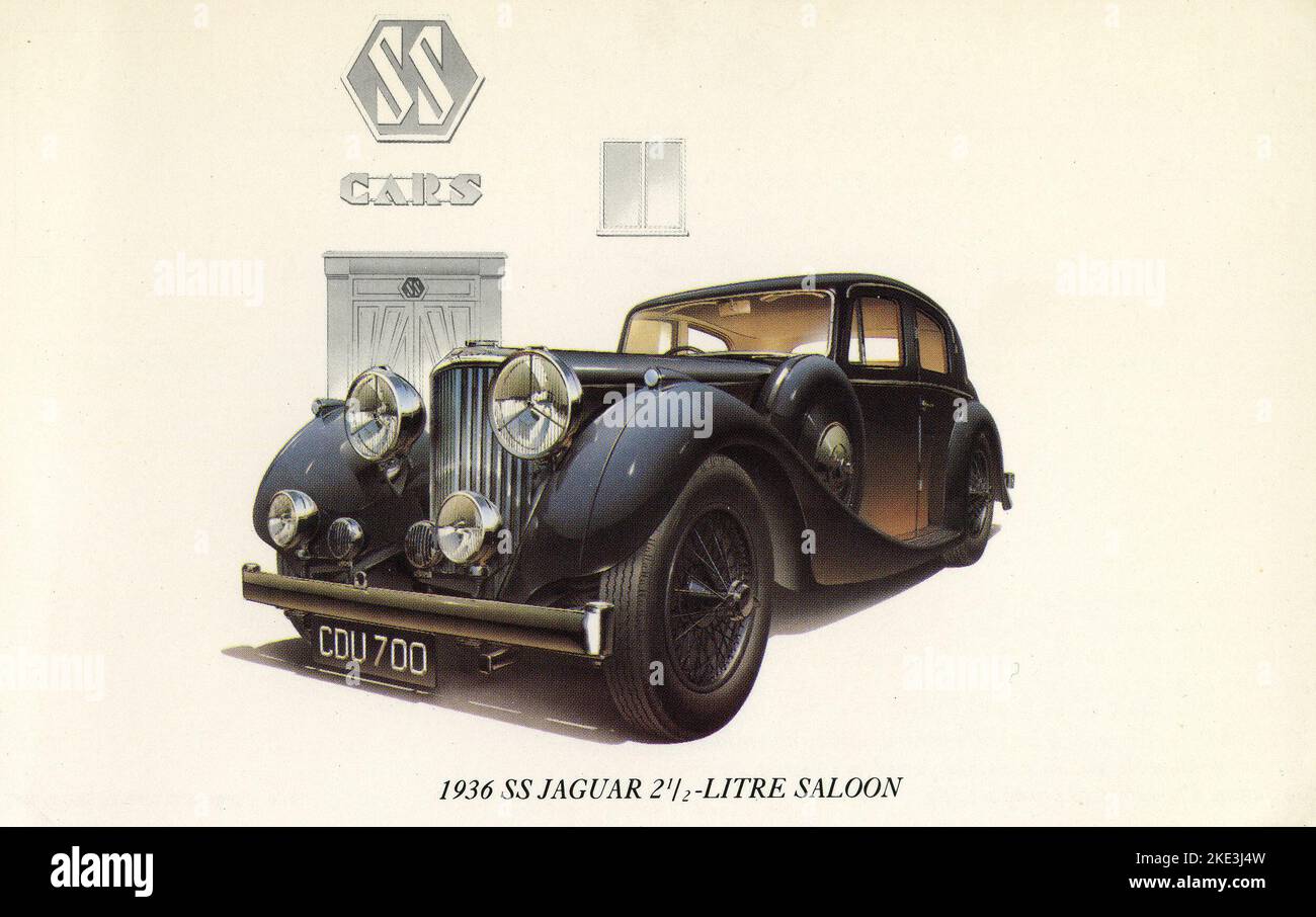 Jaguar SS 2 und Half Liter Limousine, UK 1936 Stockfoto