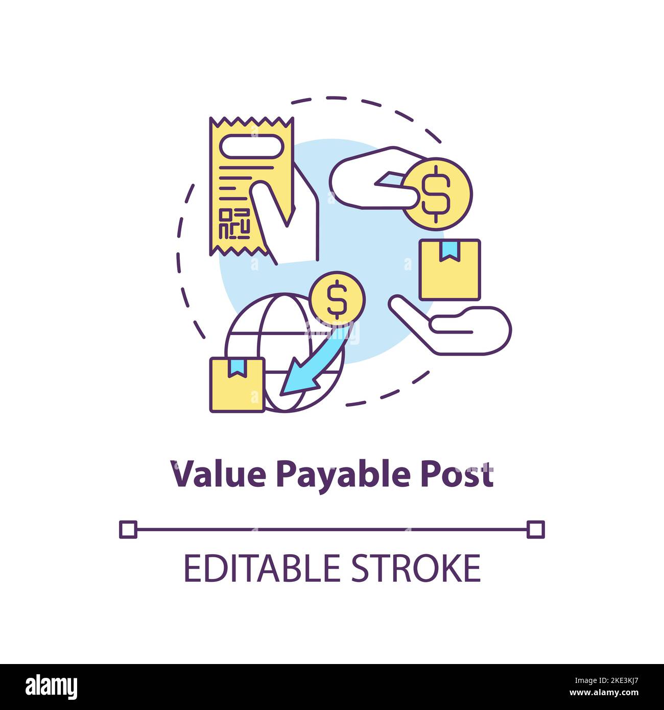 Symbol für zahlbar nach Konzept Stock Vektor
