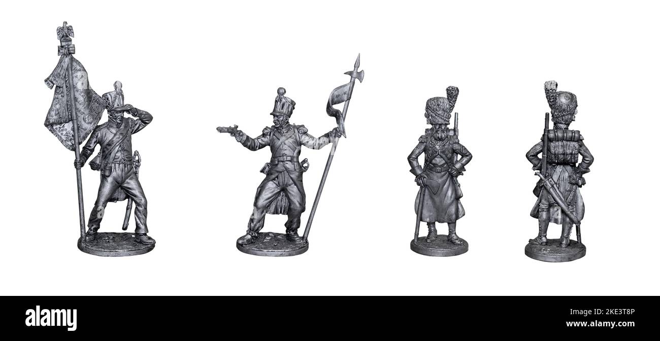 Französischer Sapper, Fahnenträger und Adlerträger. Historische Figuren ...