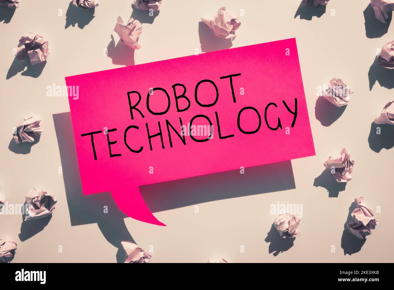 Handschriftschild Robot Technology. Geschäftskonzept entwickeln Sie Maschinen, die die menschliche Aufgabe ersetzen können Stockfoto