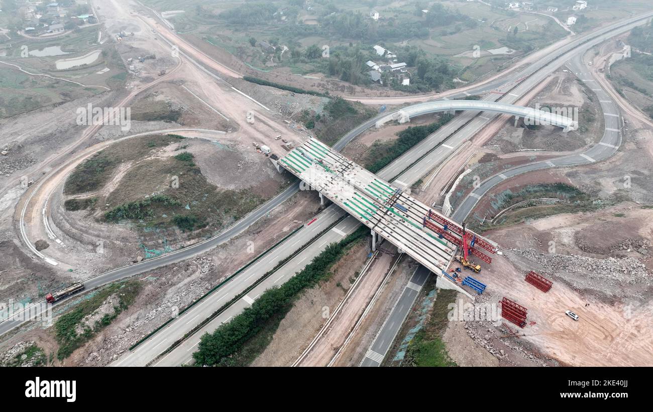 CHONGQING, CHINA 10. NOVEMBER 2022 Luftbild zeigt die Baustelle der