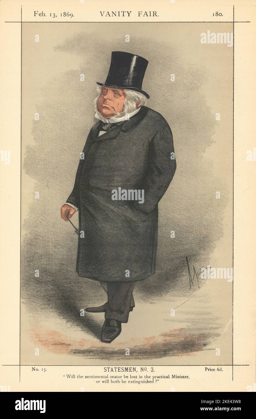 EITELKEIT FAIR SPION CARTOON John Bright 'wird der sentimentale Redner verloren gehen…' 1869 Stockfoto