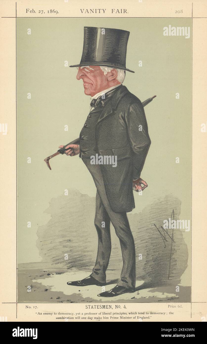 EITELKEIT FAIR SPIONAGE CARTOON Robert Lowe 'ein Feind der Demokratie…' Bundeskanzler 1869 Stockfoto