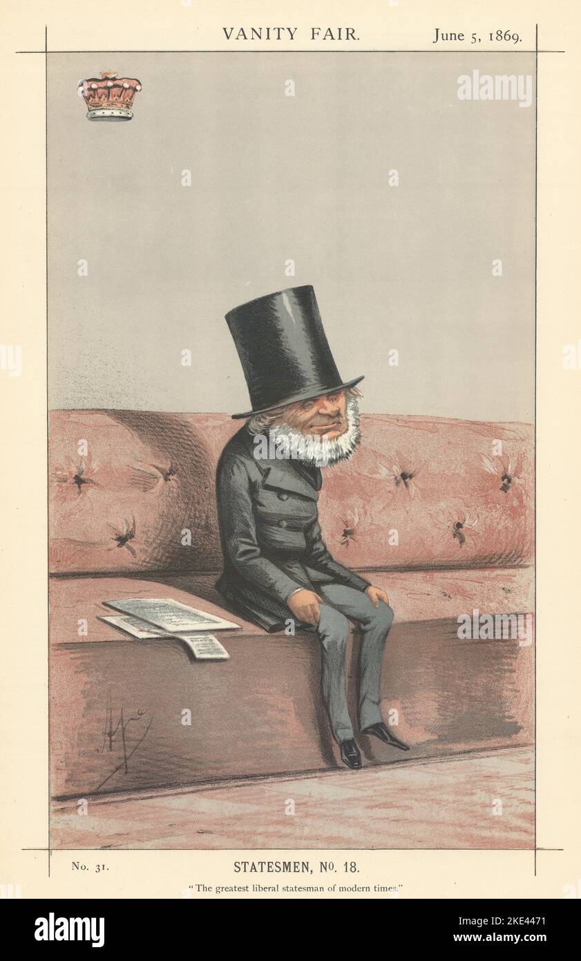 EITELKEIT FAIR SPION CARTOON Lord John Russell 'der größte liberale Staatsmann…' 1869 Stockfoto
