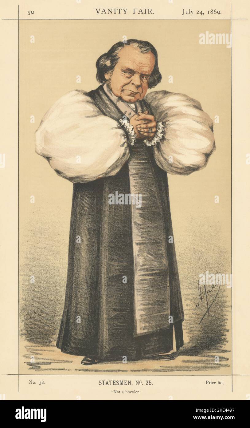 EITELKEIT FAIR SPIONAGE CARTOON der Bischof von Oxford "nicht ein Schläger" Klerus. Ape 1869 Stockfoto