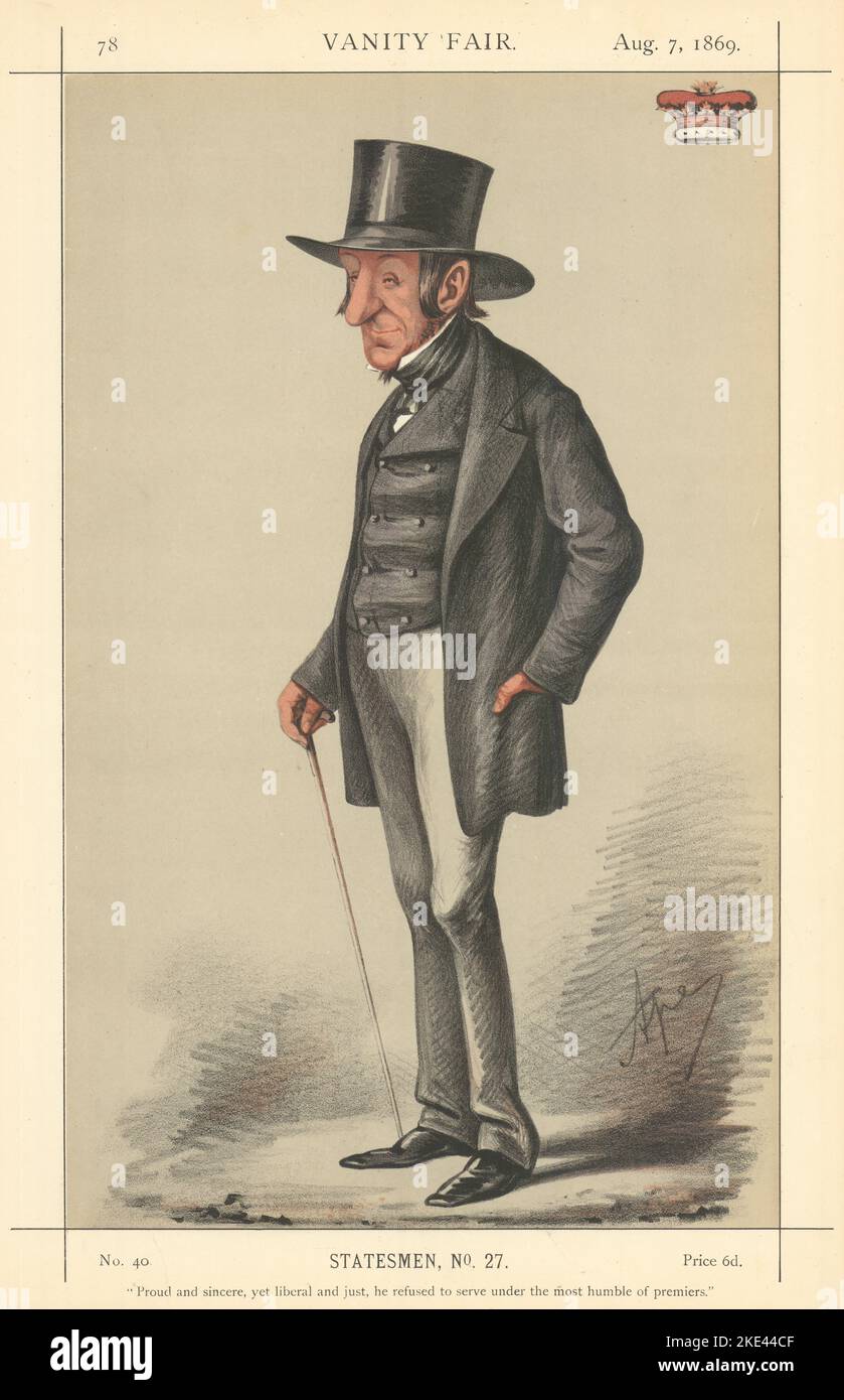 EITELKEIT FAIR SPIONAGE CARTOON Duke of Somerset 'stolz & aufrichtig, aber liberal…' 1869 Stockfoto