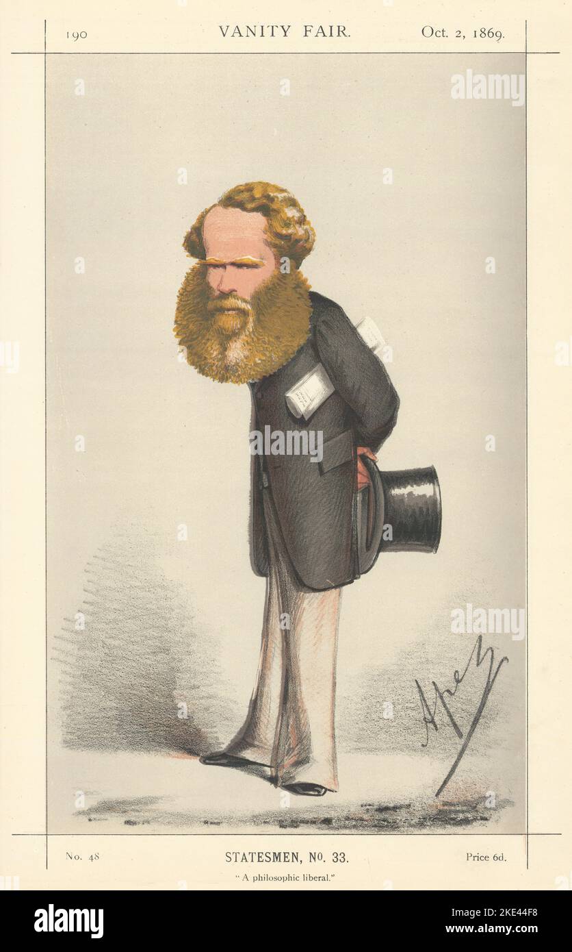 EITELKEIT FAIR SPIONAGE CARTOON M.E. Grant Duff "Ein philosophischer Liberaler". Politik 1869 Stockfoto