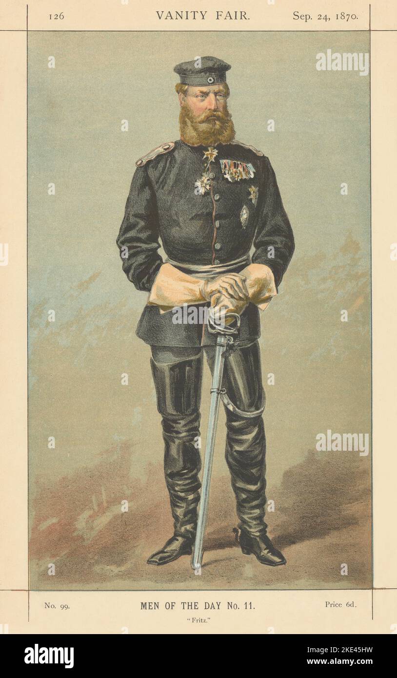 EITELKEIT FAIR SPIONAGE CARTOON der Kronprinz von Preußen 'Fritz' Deutschland. Coïdé 1870 Stockfoto