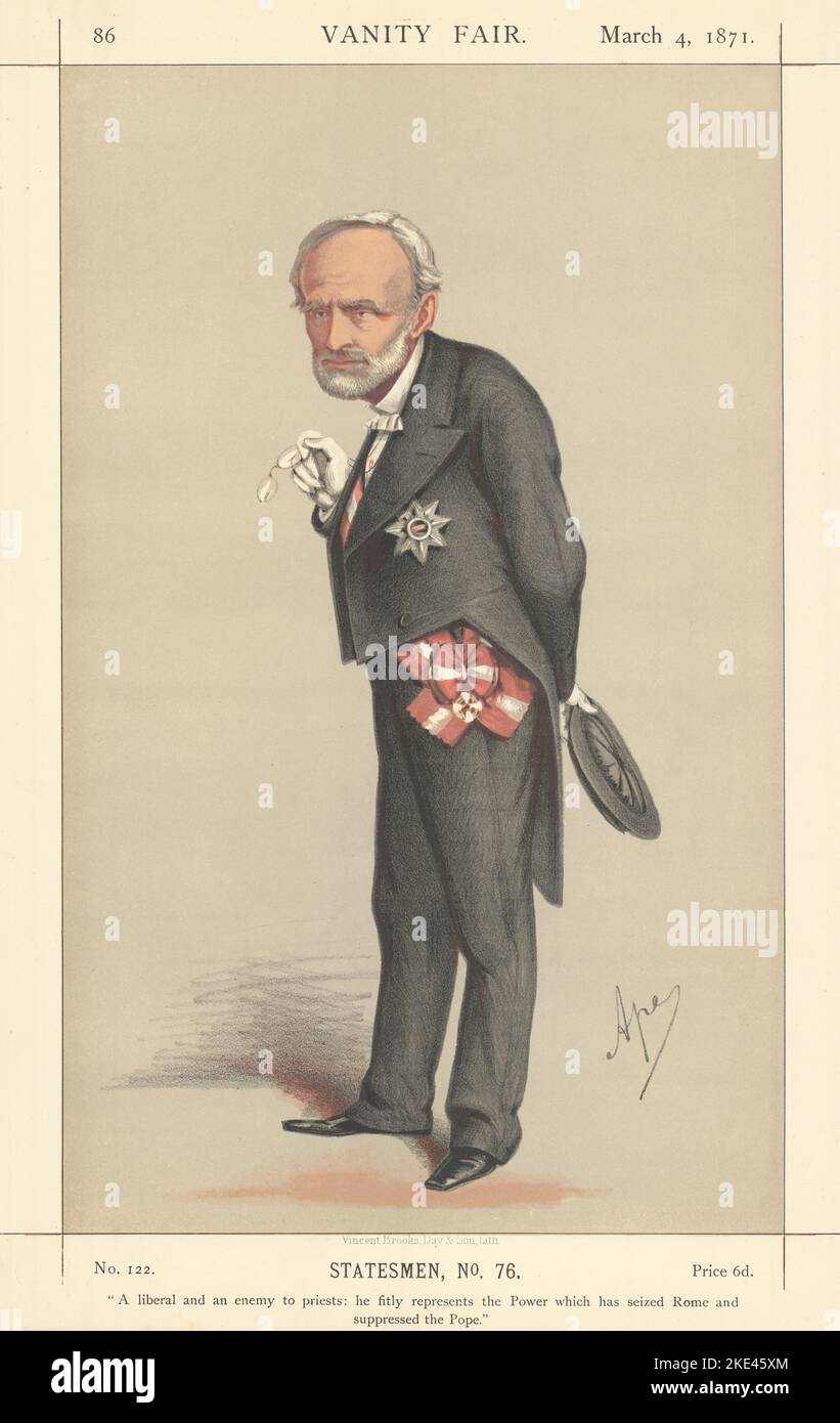 EITELKEIT FAIR SPION CARTOON Carlo Cadorna 'Ein liberaler & ein Feind der Priester… 1871 Stockfoto