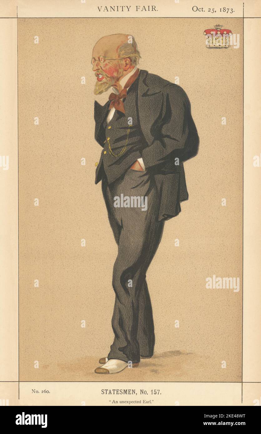 EITELKEIT FAIR SPIONAGE CARTOON Charles Stanhope 'ein unerwarteter Earl' von Harrington 1873 Stockfoto