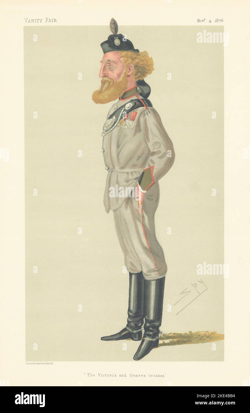 EITELKEIT FAIR SPIONAGE CARTOON Robert Loyd-Lindsay 'die Victoria & Geneva Crosses' 1876 Stockfoto